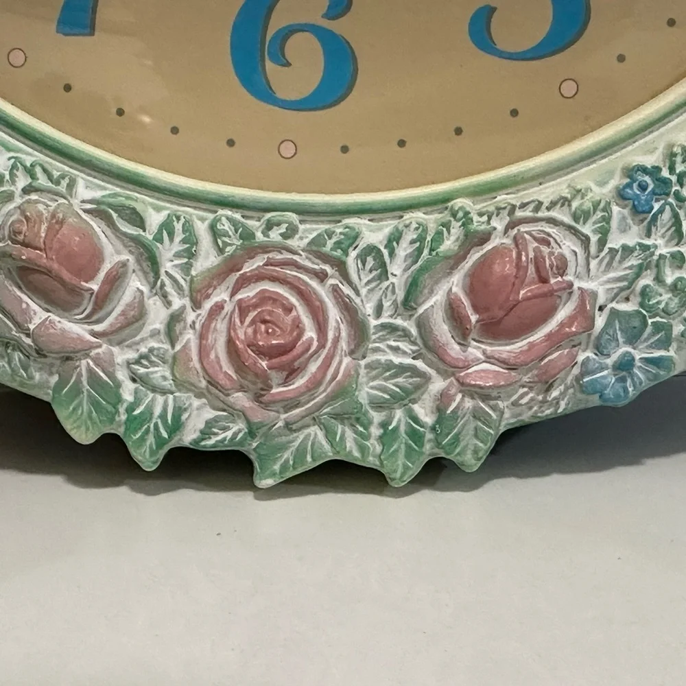 Vintage Rare Bulova Clock Elephants Blue Pink Kids Clock Elephants With Balloons